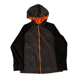 Head Kids Hoodie with Orange Lining and Black Exterior/ Size Small / Color Gray